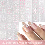 MAYCREATE Flower Nail Art Stickers for Easy Peel and Stick Application | 30 Sheets 3D Self Adhesive Floral Decals