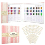 MAYCREATE Nail Color Chart Display Book with 120 False Nail Tips for Salon and Home Use | Pink Hard Cover Organizer for Professional Nail Artists