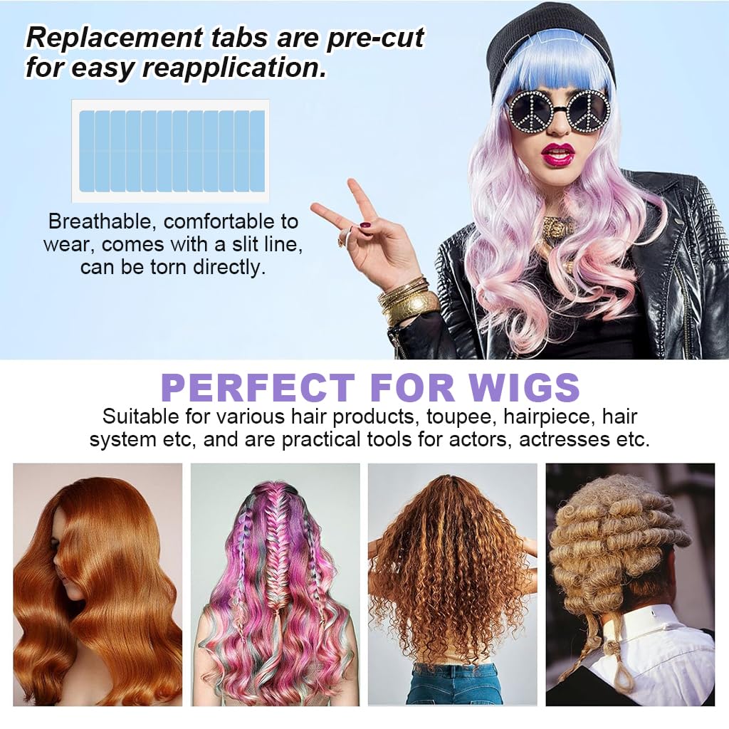 MAYCREATE 60 Pieces Tape-in Hair Extensions Adhesive Tabs Hair Extension Tape Tabs 4x0.8cm Double Side Adhesive Tape Sweat-proof Slim Invisible Hair Extension Tape Tabs
