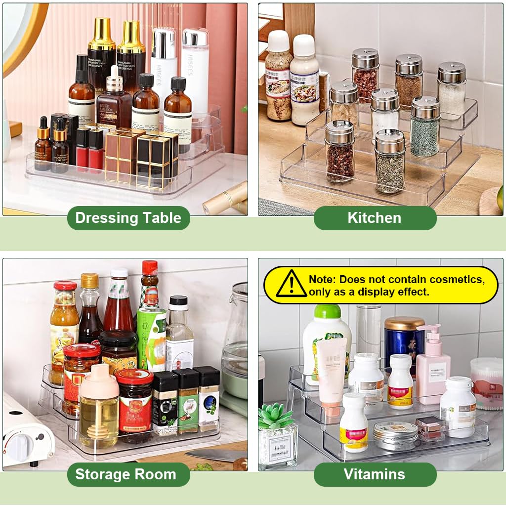 MAYCREATE Perfume Display for Vanity Organization featuring 3 Tier Acrylic Riser Shelf 26.5x24.5x10.5cm