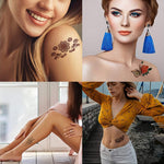 MAYCREATE Temporary Tattoos for Men and Women with 30 Sheets Waterproof Designs | Flowers Roses Butterflies Body Art Stickers