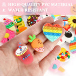 MAYCREATE Slipper Charms for Clogs with 90 Cartoon Designs and Snap Attachment | Rubber Decor for Girls