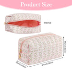 MAYCREATE Makeup Organizer Bag for Travel with Soft Cloth Build and Zipper Closure | Pink Floral 20.5x9x9.5cm Set