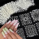 MAYCREATE Nail Art Stickers for Manicure Decoration featuring 30 Sheets 3D Self Adhesive White Flowers | Ideal for Women and Girls