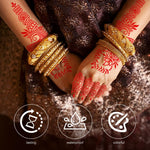 MAYCREATE 5 Sheet Henna Tattoo Stickers Assorted Traditional Henna Patterns Tattoo Stickers Waterproof Henna Tattoo Stickers for Arm, Hands, Feet Temporary Henna Tattoos Stickers