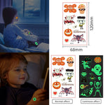 MAYCREATE 10 Sheets Halloween Cartoon Temporary Tattoo Sticker Night Glow Sticker,Halloween Decoration Sticker for Boys Girls Halloween Party