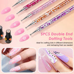 MAYCREATE Nail Art Tools Kit for Nail Design with Dual Head Dotting Tools & Liner Pens Set of 10