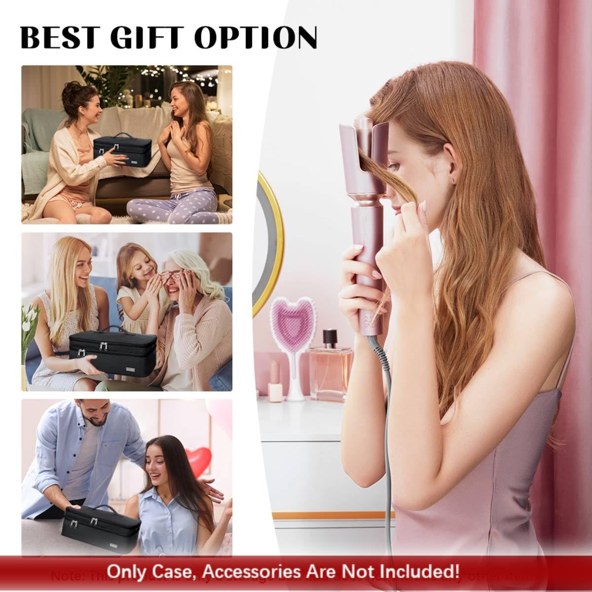 MAYCREATE Travel Carrying Case for Dyson Airwrap and Shark Flexstyle featuring Double Layer 40x14x15cm Polyester Storage | Portable Beauty Tool Organizer