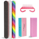 MAYCREATE Nail Filer and Buffer Set Professional Double Sided Emery Nail Buffer Strips Manicure Tools Kit, 100/180 Grit Nail Art Care Buffer Block for Home Salons Use