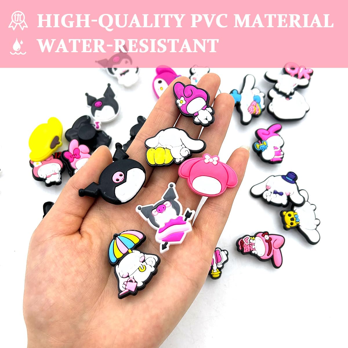 MAYCREATE Cartoon Shoe Charms for Sandals featuring 33 pcs PVC design | for Women and Girls