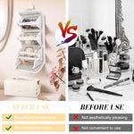 MAYCREATE Travel Makeup Bag with 4 Clear PVC Zipper Pouches and Snap Button Design | Foldable PU Organizer for Toiletries and Accessories