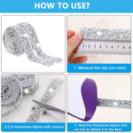 MAYCREATE Self Adhesive Rhinestone Strips for DIY Crafts with 4 Rolls 10mm x 1 Yard Silver | Wall Decoration