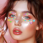 MAYCREATE Face Stickers for Makeup and Hair with 14 Sheets of 3D Crystal Butterflies | Self-Adhesive Acrylic Rhinestones for DIY Crafts and Festivals