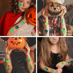 MAYCREATE 10 Sheets Halloween Cartoon Temporary Tattoo Sticker Night Glow Sticker,Halloween Decoration Sticker for Boys Girls Halloween Party