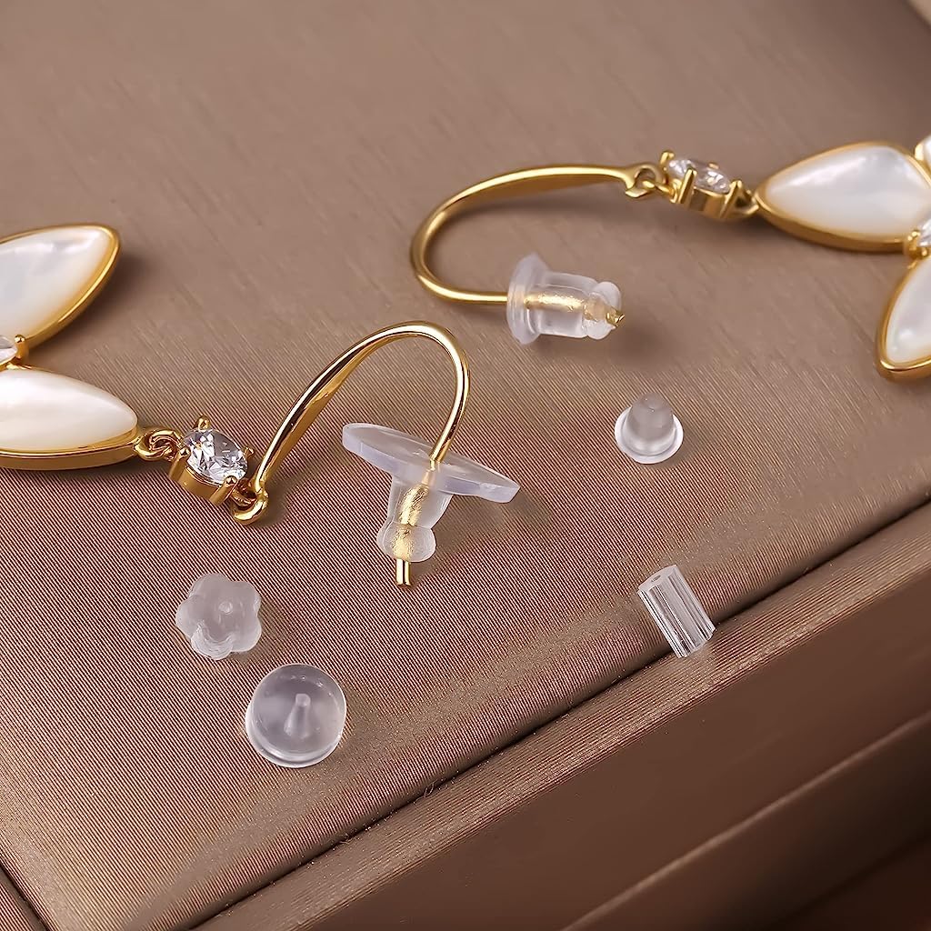 MAYCREATE Earring Backs for Ear Studs featuring 6 Styles and 550PCS Clear Clutch Stoppers