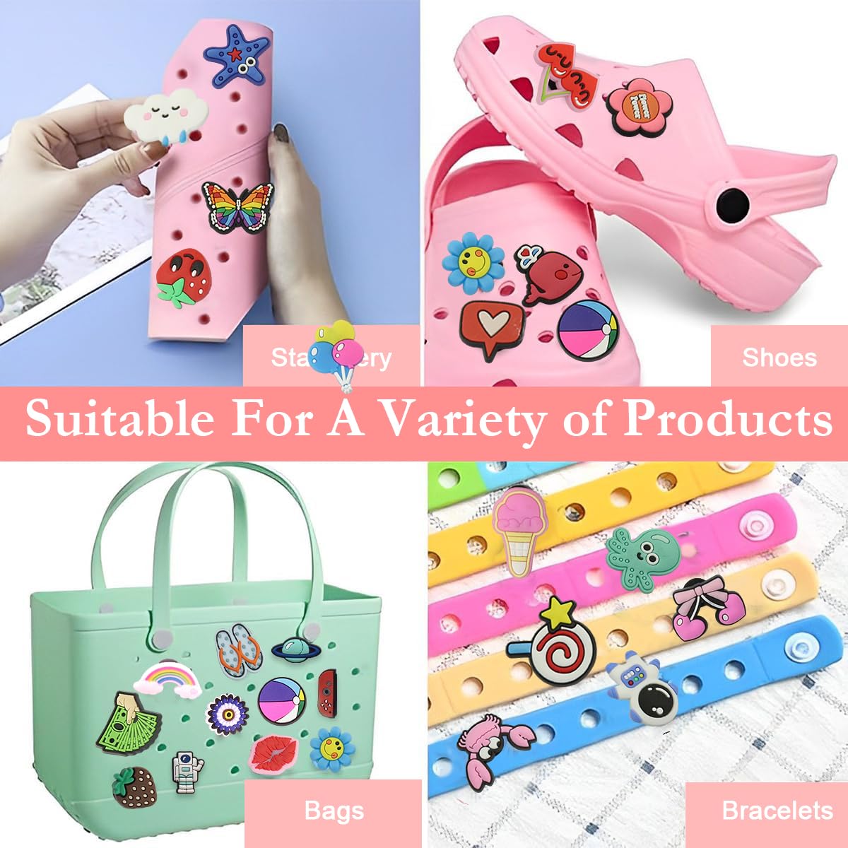 MAYCREATE Shoe Charms for Sandals featuring 70PCS Cartoon Designs | Fun Clog Accessories