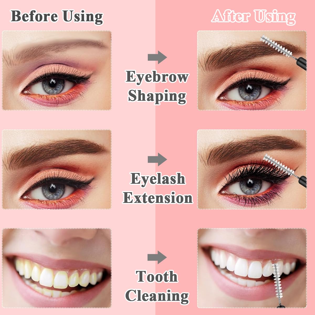 MAYCREATE 20pcs Eyebrow Brush for Women, Micro Lash Mascara Brush With Cap, Eyelashes Spoolie Brush for Mascara Cream, Eyelash Lift Extensions Applicators, Brow Clean