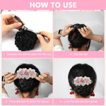 MAYCREATE Hair Snood Net for Bun Hairstyles with Floral Barrette | Nylon Clip for Women
