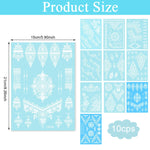 MAYCREATE White Hand Tattoo Stickers for Weddings and Festivals featuring 10 Sheets | Waterproof Temporary Henna for Women and Girls