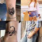 MAYCREATE Temporary Tattoo Stickers for Men with 38 Sheets Waterproof Beast Designs | DIY Body Art
