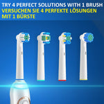 MAYCREATE Oral B Electric Toothbrush Heads 4Pcs for Floss Action with DuPont Bristles | Blue Reminder Bristles