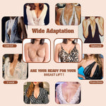 MAYCREATE Boob Tape for Backless and Strapless Outfits with 10 Nipple Covers | 16 ft Cotton Spandex Lift