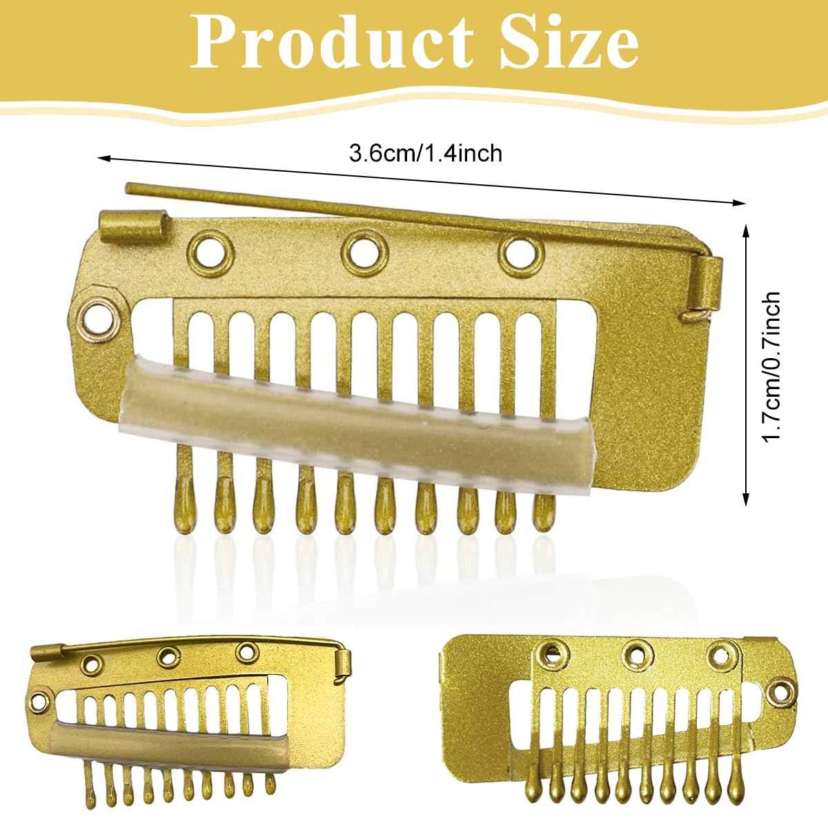 MAYCREATE Chunni Clips for Brides with Safety Pins and 10 Teeth Grip | 20PCS Gold Stainless Steel Dupatta Pins