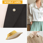 MAYCREATE 30 pcs Pearl Brooch Buttons Cover Up,Pins Mini Safety Shirt Buttons for Cardigan Saree Dress Hats,No Sew & Removable