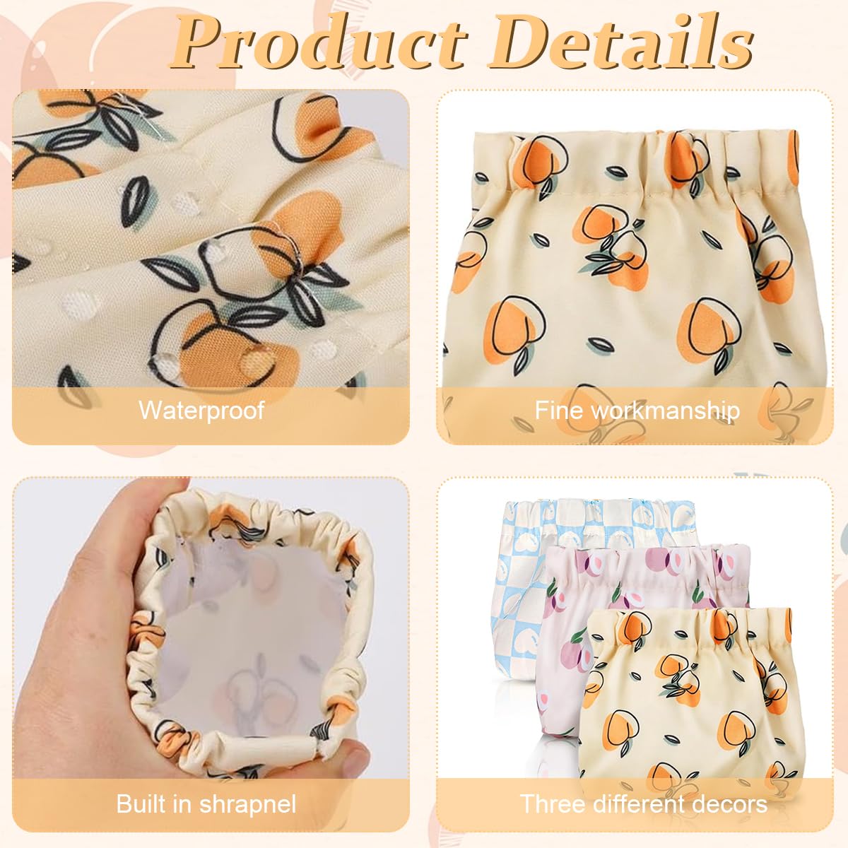 MAYCREATE 3pcs Small Pouches for Women, Mini Cosmetic Makeup Pouch for Girls, Stylish Prints Lipstick Coin Pouch, Squeeze Open Jewelry Storage Bag Hair Accessories Organizer