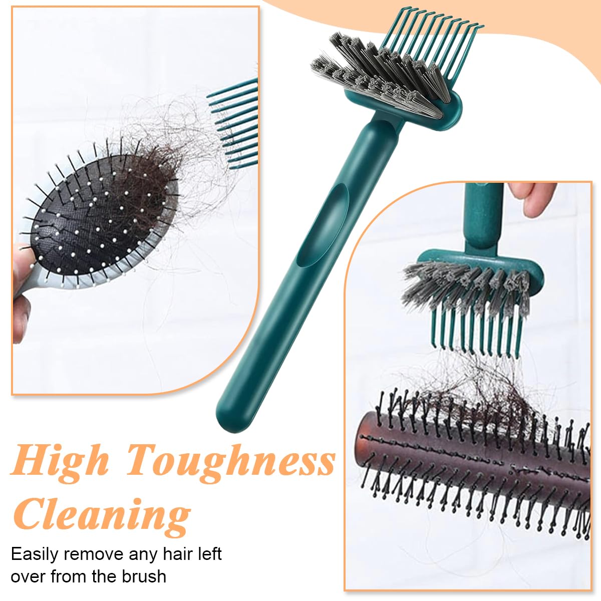 MAYCREATE Hair Brush Cleaning Tool Cleaner Comb, 2-in-1 Hair Detangling Rake Brush Tangled Hair Remover Tool for Removing Hair Dust, Home or Salon Use