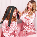 MAYCREATE Overnight Heatless Hair Curler Straps for Travel with Built-in Multi Elastics | Soft Velvet Kit with Comb