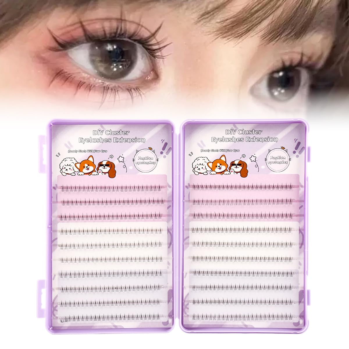 MAYCREATE® 240PCS Self Adhesive Bottom Lash Clusters Lower Lashes DIY Eyelash Extensions Wispy Natural Look Clear Band False Lashes Individual Bottom Fake Eyelashes With Tweezer