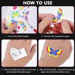 MAYCREATE 10 Sheets Temporary Tattoos Sticker Glow in The Dark Assorted Patterns Fun UV Neon Body Face Fake Tattoos for Women Men Rave Festival Party, Waterproof Multi