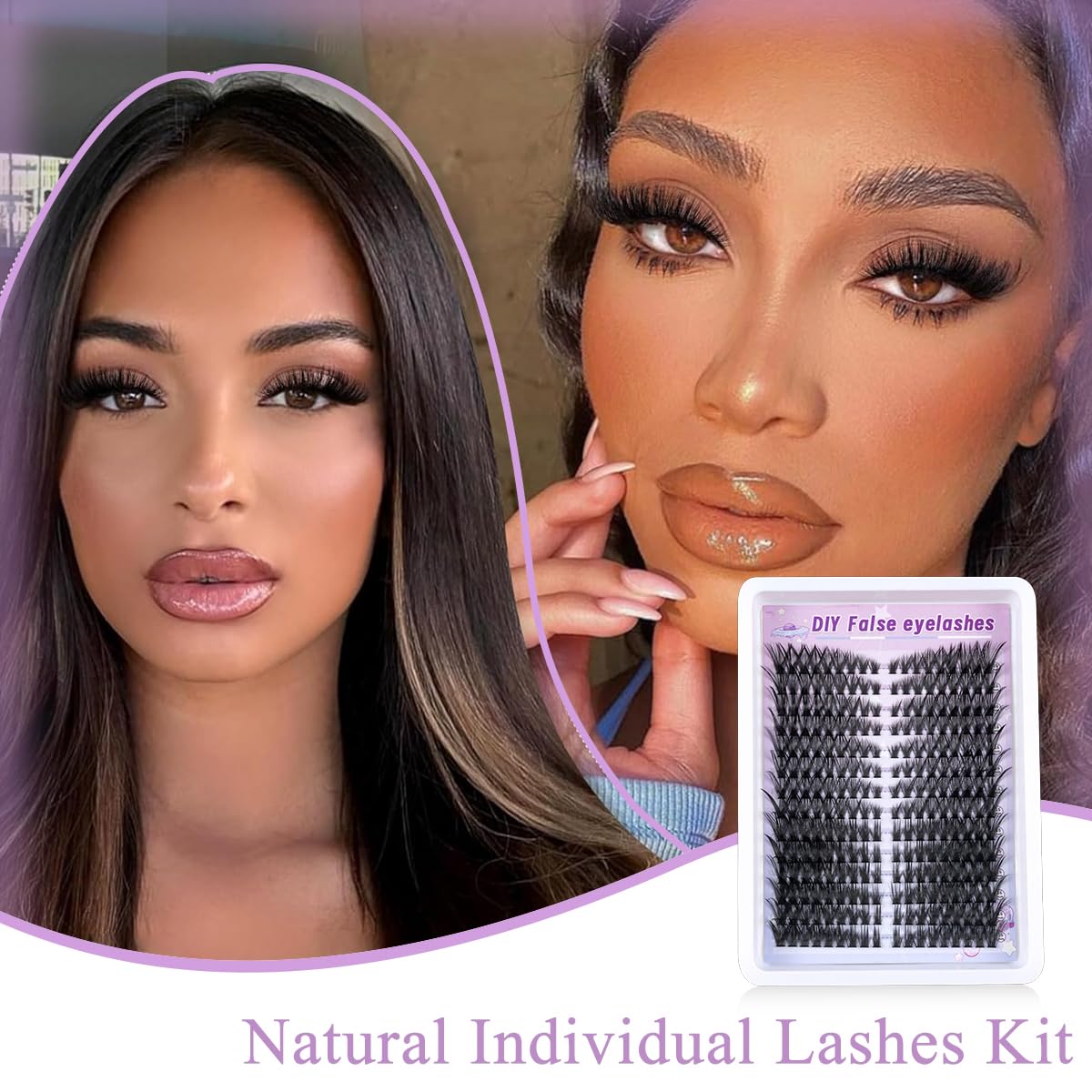 MAYCREATE Lash Clusters for DIY Lash Extensions featuring 404 pcs Mixed Types and 70 Spike Fan | Wispy Natural Look
