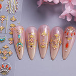 MAYCREATE 5D Embossed Nail Stickers for DIY Nail Art with Self-Adhesive Star Gems | 2PCS Set
