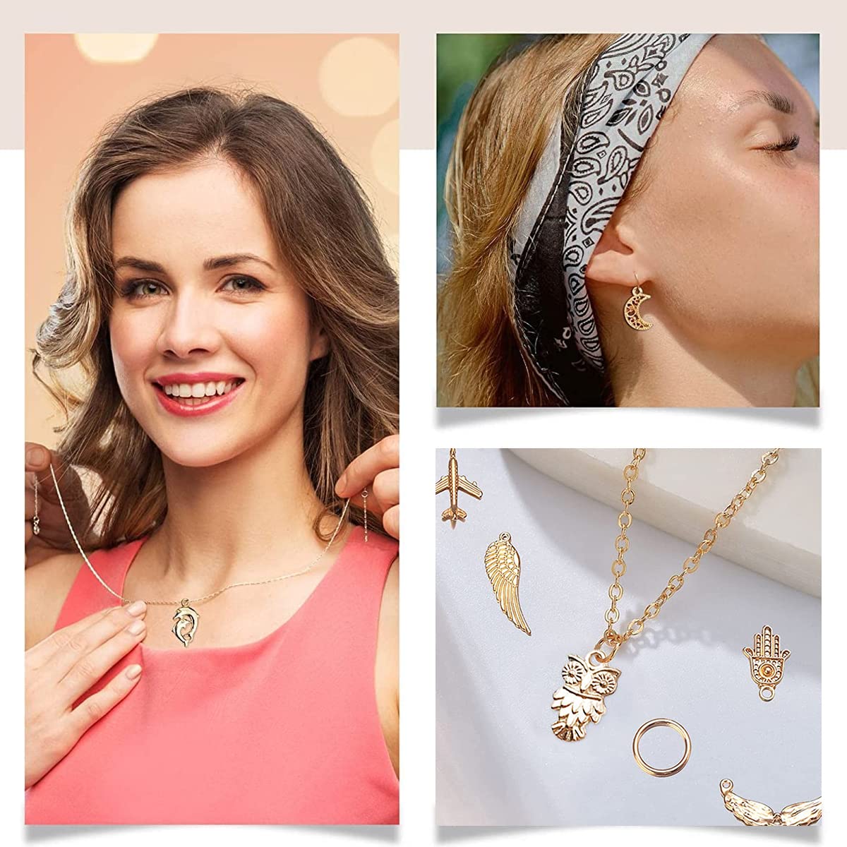 MAYCREATE Metal 100Pcs Gold Alloy Charms For Jewellery Making Pendants Bulk Lots Antique Mixed Diy Necklace Bracelets Charms Pendants Kit For Jewelry Making And Crafting Supplies