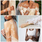 MAYCREATE White Hand Tattoo Stickers for Weddings and Festivals featuring 10 Sheets | Waterproof Temporary Henna for Women and Girls