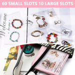 MAYCREATE Jewelry Storage Book with 60 Pockets and Transparent PVC Ziplock Bags | Pink 3 PCS