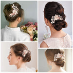 MAYCREATE Comb Hair Pins for Bridal and Party Hairstyles featuring 5 Claw Alloy Design | Elegant Rhinestone Faux Pearl Clip for Women and Girls