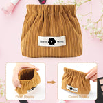 MAYCREATE Small Makeup Pouch for Travel with Spring Loaded Opening 13x5x12cm Corduroy Set