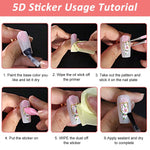 MAYCREATE 5D Embossed White Flowers Nail Stickers for Manicure with Self Adhesive Design | 5Pcs Acrylic Floral Decals