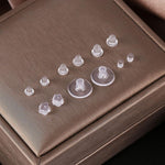 MAYCREATE 600Pcs Earring Backs for Ear Studs, 6 Styles Soft Clear Earring Clutch Stoppers, Hypoallergenic Locking Earring Accessories Replacement Kits for Hook Earrings