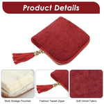 MAYCREATE Jewelry Storage Pouch for Travel with Tassel Zipper 13x11.5cm | Red Organizer