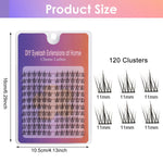 MAYCREATE False Eyelash Extension Kit for Daily or Party Makeup with 10 Sets 11mm Clusters
