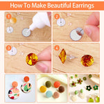 MAYCREATE 2000 Pieces Earring Jewellery Making Kit 2 Color Earring Back Stopper And Stud Earrings Post Kit with 3 Sizes Stainless Steel Silicone Earring Backs with Storage Box
