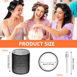 MAYCREATE Hair Roller Curler for Bangs and Wavy Styling with 12 Clips 6.5x4cm | Heatless Hook and Loop Design