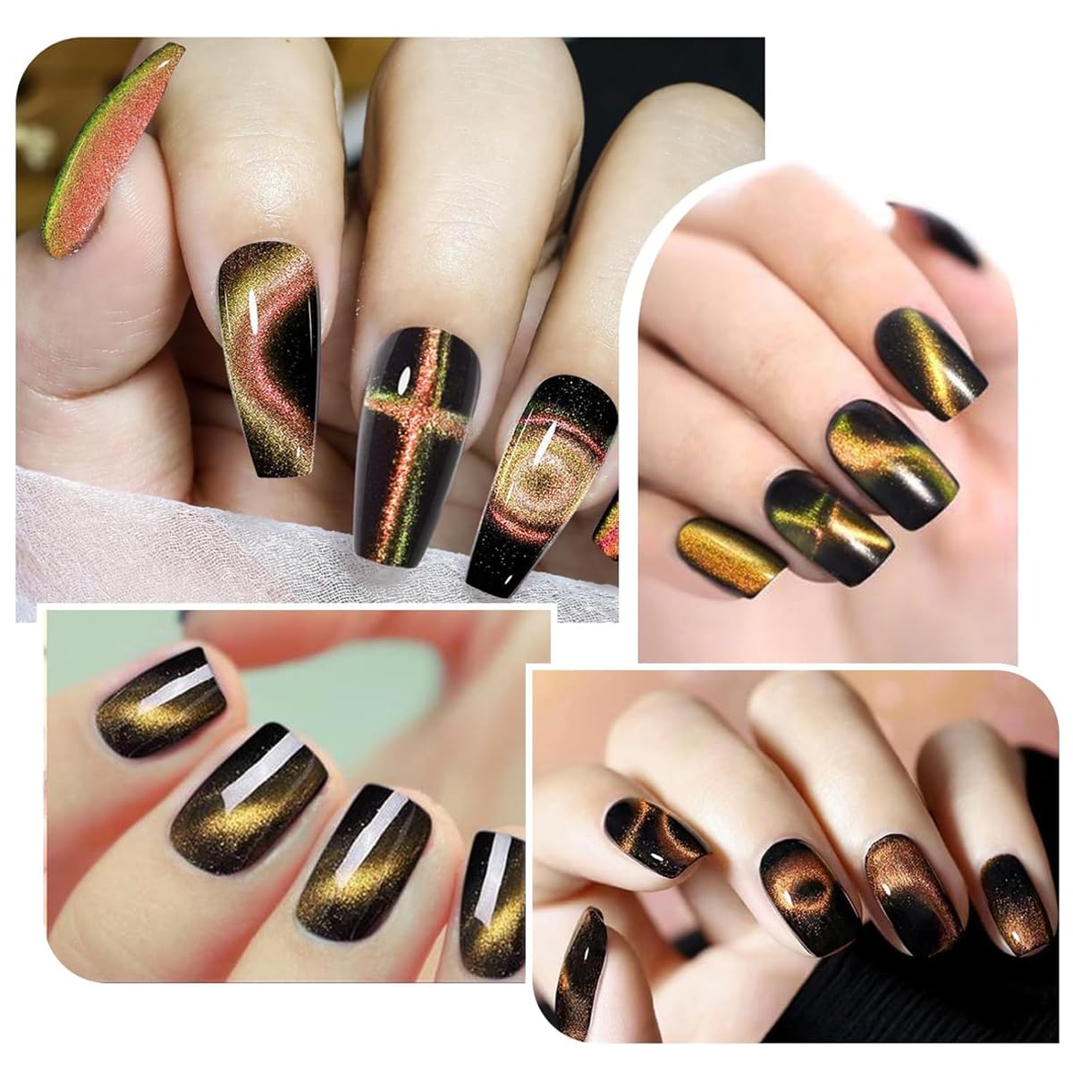 MAYCREATE Magnetic Nail Polish Pen for Cat Eye Gel featuring Dual-End 3-in-1 Magnet | Ergonomic Wooden Handle