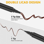 MAYCREATE Beard Pencil Filler Barber Styling Pen with 2 Pen Nibs, 1 Brush, Waterproof Proof Beard Pencil Filler, Sweat Proof Natural Shaping Up for Beard, Moustache & Eyebrows