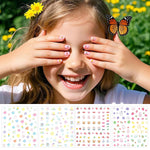 MAYCREATE® 4Pcs Nail Stickers 3D Cute Nail Decals Embossed Nails Sticker for Kids Kawaii Theme Butterfly, Flowers, Stars, Fruits, Bunny, Bears