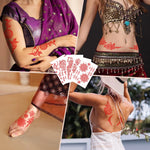 MAYCREATE 5 Sheet Henna Tattoo Stickers Assorted Traditional Henna Patterns Tattoo Stickers Waterproof Henna Tattoo Stickers for Arm, Hands, Feet Temporary Henna Tattoos Stickers